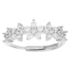 Anello regolabile fiori in argento 925