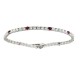 Bracciale Tennis 3 MM 5 bianco + 1 fucsia