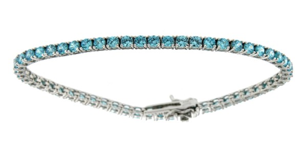 Bracciale tennis vintage a forma di cuore con intarsi in zirconia