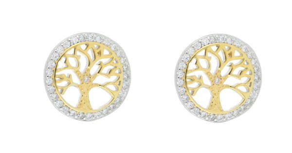 Orecchini con Albero della Vita in Argento Sterling 925 Senza Nichel, Chiusura a Farfallina Orecchini con Albero della Vita in Argento Sterling 925 Senza Nichel, Chiusura a Farfallina