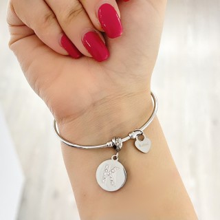 Kritz Bracciale Rotondo Rigido per Donna Argento e Acciaio Inossidabile