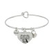 Bracciale rigido frase con cuore pendente 'Mia sorella ha una sorella meravigliosa'
