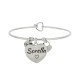 Bracciale rigido frase con cuore pendente 'Sorella'