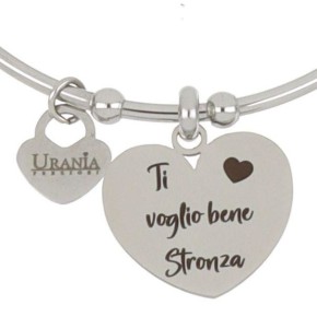 Bracciale rigido frase con cuore pendente 'Ti voglio bene Stronza'