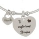 Bracciale rigido frase con cuore pendente 'Ti voglio bene Stronza'