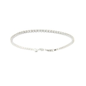 Bracciale Tennis regolabile argentato 2 MM