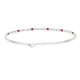 Bracciale Tennis regolabile 1 rosso + 5 argentati  2 MM
