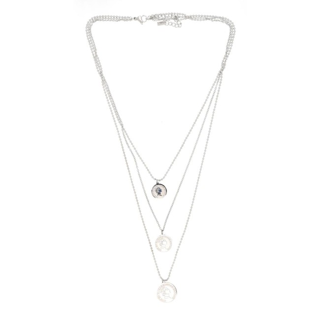 Collana monete in acciaio a tre fili 
