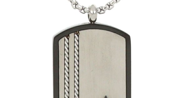 Collana Uomo Bliss In Acciaio Bicolore E Cubic Zirconia Neri Con Croce - Verre Gioielli