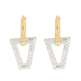 Orecchini Adana cerchietto liscio con forma geometrica pendente brillante