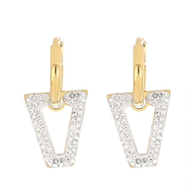 Orecchini Adana cerchietto liscio con forma geometrica pendente brillante