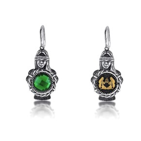 Orecchini Andromeda Gemelli con pietra reversibile verde
