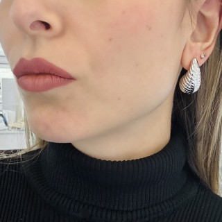 Orecchini pendenti Aurora AB con cristalli e perle in argento