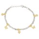 Bracciale Cloris bicolore argento e dorato farfalla in argento 925