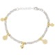 Bracciale Cloris bicolore argento e dorato quadrifoglio in argento 925