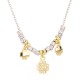 Collana Cloris bicolore argento dorato quadrifoglio in argento 925
