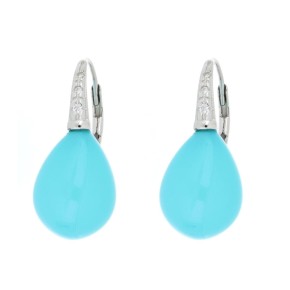 Orecchini Coral pasta di Turchese in argento 925  a monachella