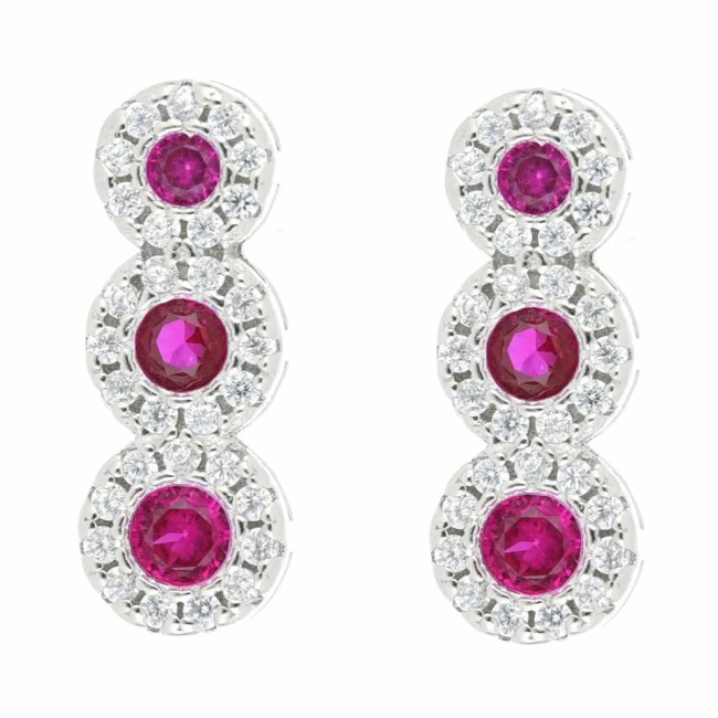 Orecchini degradè fucsia in argento 925 