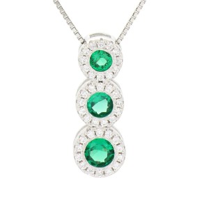 Collana degradè verde in argento 925