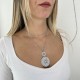 Collana Harmony lunga doppi cerchi frontali con lavorazione argentati