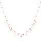 Collana Varsavia dorata con stelline e perline fucsia