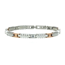 BRAC. IN ACCIAIO CM 18+3 CON 1 DIAMANTE BLU/SI 1MM CT 0,008