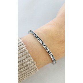 Bracciale rigido frase " Il cuore pieno di battiti e gli occhi pieni di te"