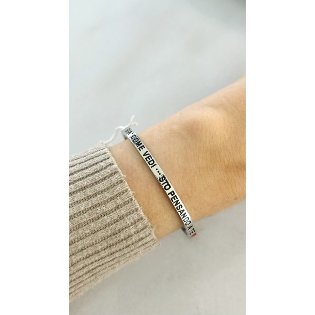 Bracciale rigido frase "Già come vedi sto pensando a te "