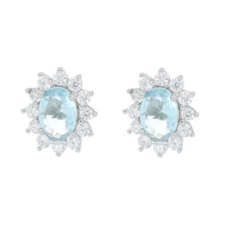 Silver Diva - Orecchini Donna In Argento Sterling 925 Con Zircone Cubico Taglio Principessa 8mm, Ipoallergenici, Confezione Regalo