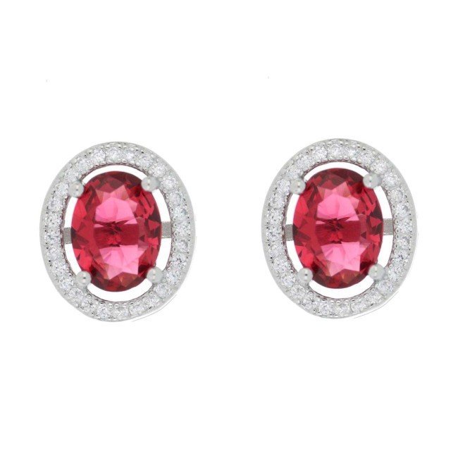 Orecchini Dubai ovale in argento 925 con zirconi e cristalli