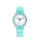 Orologio Colorful acqua marina in silicone quadrante bianco