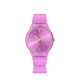 Orologio Colorful fucsia in silicone quadrante fucsia e lancette dorate