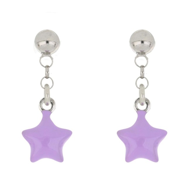 Orecchini baby medio lunghi con stella