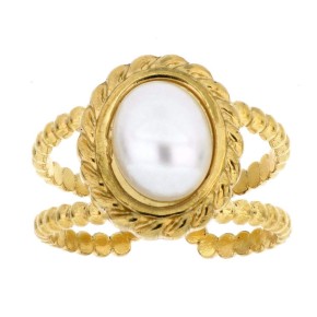 Anello Perla dorato
