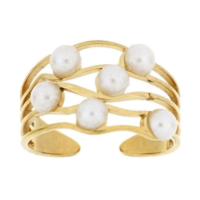 Anello Perla dorato