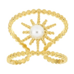 Anello Perla Sole dorato