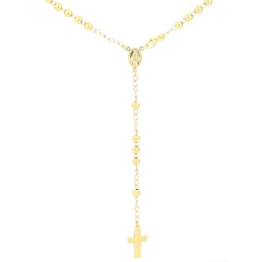 Collana rosario dorata in argento 925