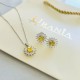 Collana e Orecchini Girasole in Argento 925