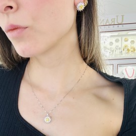 Collana e Orecchini Girasole in Argento 925