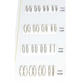 Orecchini cerchi in Acciaio argentato 14 mm