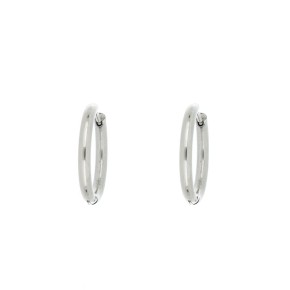 Orecchini cerchi in Acciaio argentato 20 mm