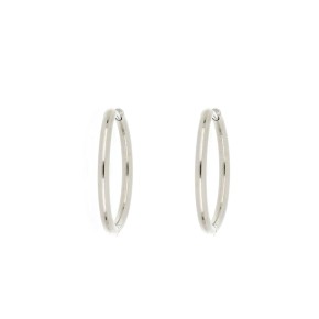 Orecchini cerchi in Acciaio argentato 24 mm