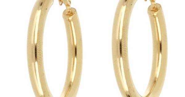 GOLDENCAT Orecchini Classici a Cerchio Spessi in Acciaio Inossidabile, Anelli per Donna e Uomo, Viticcini, Mediano